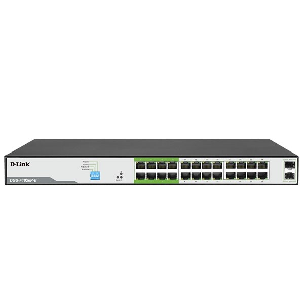 D-Link POE SWITCHING 24+2 PORT (1000MB POE)(1000MB Uplink)(Unmanaged)(250W) รุ่น DGS-F1026P-E