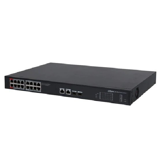DAHUA POE SWITCHING 16+2+2 PORT (10/100MB POE)(1000MB UPLINK)(1000MB SFP)(Cloud Managed)(135W) รุ่น DH-CS4218-16ET-135